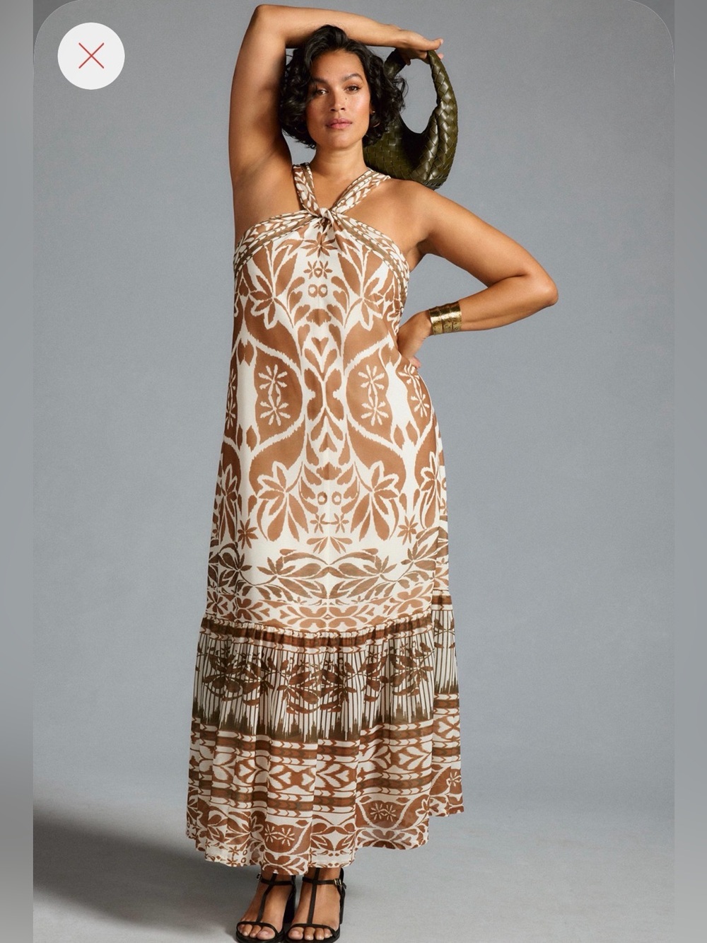 Vineet Bahl Petite Printed Halter Dress S SP